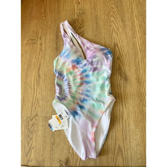 NWT Isabella Rose Joni Asymmetrical Tie Dye Swimsuit Sz Small - Picture 5 of 5